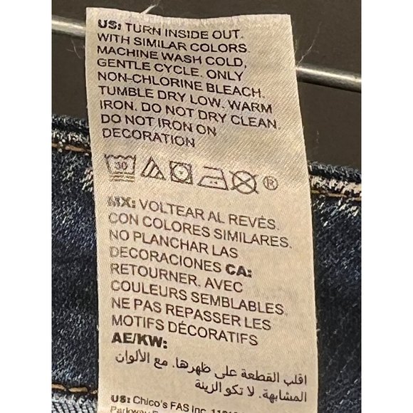 SO slimming girlfriend, slim leg, ankle jeans by Chicos denim sequence 5pocket - Picture 11 of 14